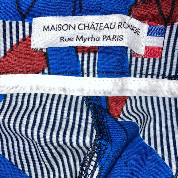 MAISON CHATEAU ROUGE sz M Vibrant printed 100% cotton trousers - Picture 3 of 7